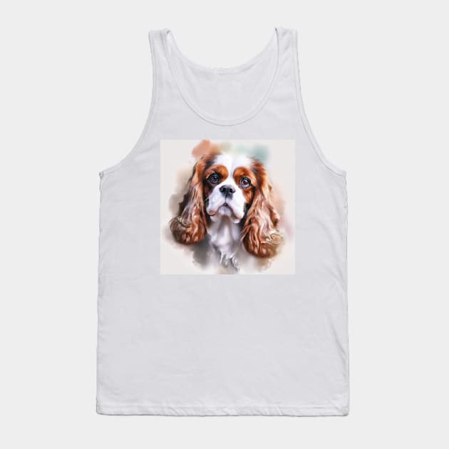 Cavalier King Charles Spaniel Watercolor - Gift For Dog Lovers Tank Top by Edd Paint Something